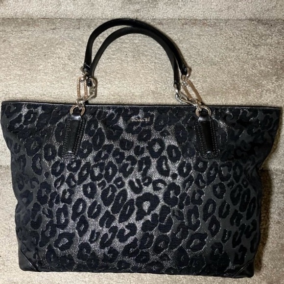 Coach Handbags - Coach Madison Chenille Ocelot Tote bag.
Black Leopard Print
